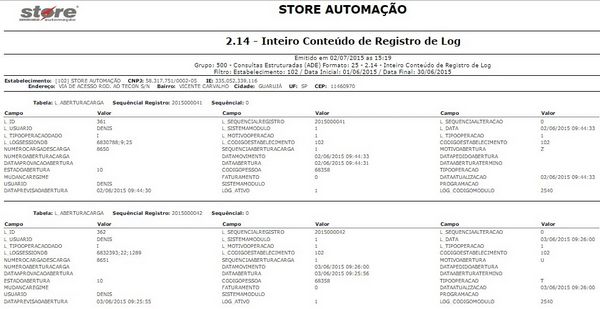 2.14 - INTEIRO CONTEÚDO DE REGISTRO DE LOG LAYOUT